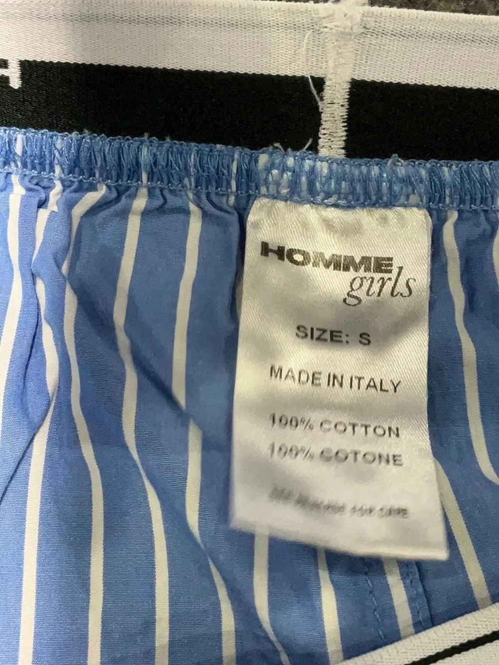 Homme girls Blue Striped Boxer Shorts